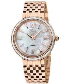 Budget ✨ GV2 👩 Women's Genoa White MOP Dial, Stainless Steel Diamond ⌚ Watch 🔥