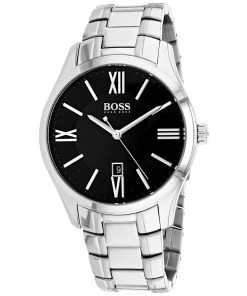 Promo 🥰 Hugo Boss Men's Ambassador Black Dial ⌚ Watch 😍