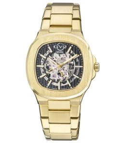 Outlet ✨ GV2 Automatic Potente Men's ⌚ Watch Blue Skeletal Dial Yellow Gold Bracelet ❤️