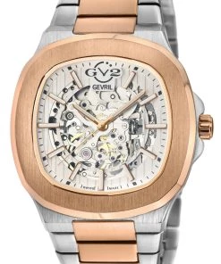 Outlet 😉 GV2 Automatic Men's Potente Two toned SS IPRG Bracelet Skeletal ⌚ Watch 👏