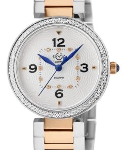 Buy 🔥 GV2 👩 Women's Piemonte IPYG Case, White dial, Diamond ⌚ Watch ✔️