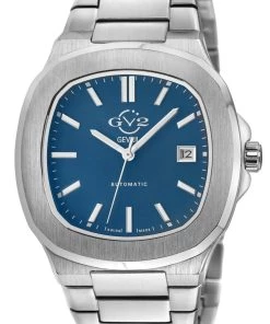 Best Sale 🎉 GV2 Automatic Men's Potente Blue Dial 316L Stainless Steel Bracelet ⌚ Watch ❤️