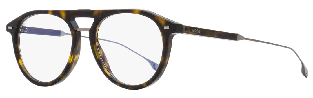Brand new โ Hugo Boss Men's Blue Block Eyeglasses B1358 086 Havana/Gunmetal 53mm โ