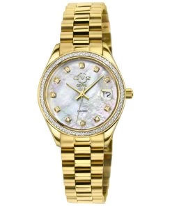 Best deal ๐ฏ GV2 ๐ฉ Women's Turin Diamond โ Watch White ๐ฉ Mother of Pearl Dial Yellow Gold Stainless Steel Bracelet ๐