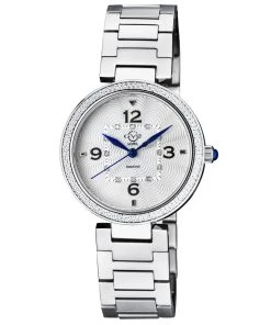 Hot Sale 🤩 GV2 👩 Women's Piemonte Stainless Steel Case, White dial, Diamond ⌚ Watch 🤩