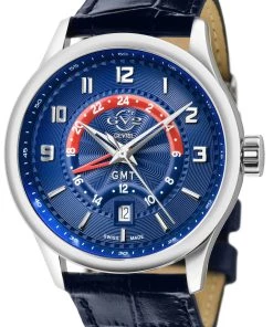 Wholesale 🔥 GV2 Men's Giromondo Blue Dial Blue Calfskin Leather ⌚ Watch ❤️