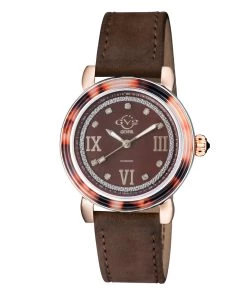 Buy 🛒 GV2 👩 Women's Marsala Tortoise 👩 Mother Of Pearl Dial, Brown Suede Strap ⌚ Watch 😉