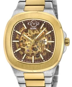 Best Sale ✨ GV2 Automatic Men's Potente Two toned SS IPYG Bracelet Skeletal ⌚ Watch 🎁