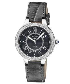 Promo 🎁 GV2 Astor II 👩 Women's ⌚ Watch Black Dial Black leather Strap 💯