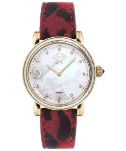 Best Sale ✔️ GV2 Ravenna 👩 Women's ⌚ Watch White 👩 Mother of Pearl Dial Animal Print Leather Strap ❤️