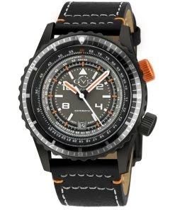 Wholesale ✨ GV2 Contasecondi Men's ⌚ Watch Grey/Orange Dial Black Calfskin Leather Strap ✔️