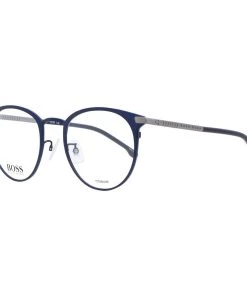 Outlet 🛒 men Hugo Boss Round Eyeglasses BOSS1070/F FLL Matte Blue 51mm 1070/F 😉
