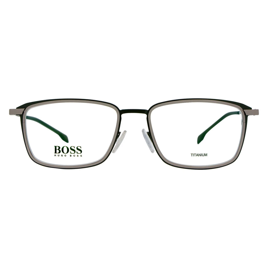 Cheapest ๐ men Hugo Boss Rectangular Eyeglasses BOSS1197 EAN Matte Green/ Ruthenium 56mm 1197 โ - Image 2
